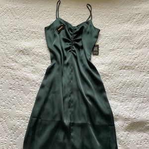 NEW Express Emerald Green Satiny Dress (NWT)